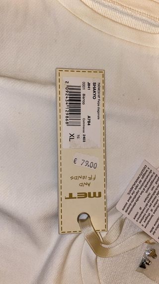 Maglia smanicata TG XL bianca scollo rotondo met