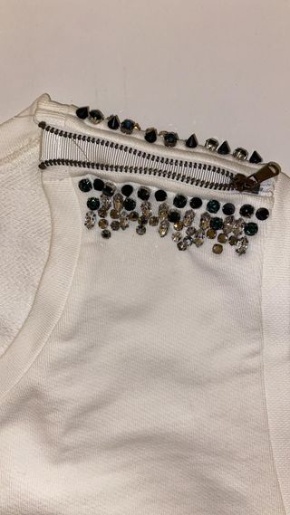 Maglia smanicata TG XL bianca scollo rotondo met