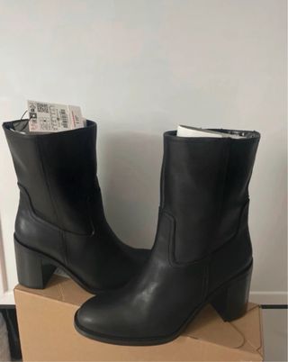 Botas Zara Talla 38 Negras Tacón