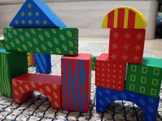 Bloques construcción madera artesanales