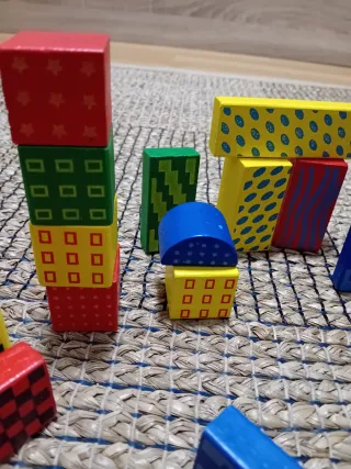 Bloques construcción madera artesanales