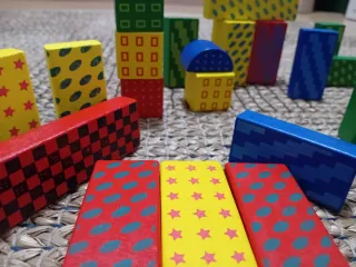 Bloques construcción madera artesanales