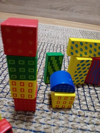 Bloques construcción madera artesanales