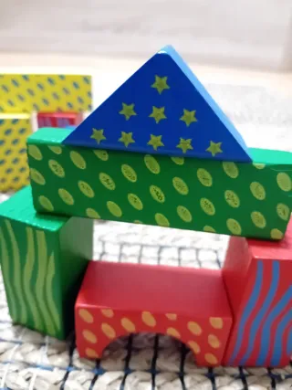 Bloques construcción madera artesanales