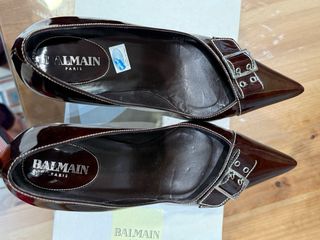 Zapatos Balmain charol burdeos T.38 (1 uso)