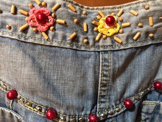 Falda vaquera con pedrería Talla 38