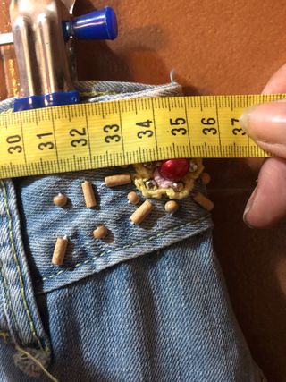 Falda vaquera con pedrería Talla 38