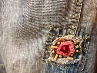 Falda vaquera con pedrería Talla 38