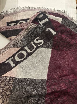 Bufanda Tous Beige y Rojo vino
