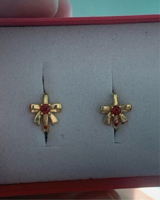 Pendientes Plata Granates Dorados