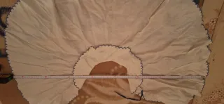 Capa vintage bordada azul y blanco