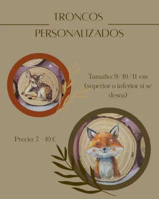 Cuadro de tronco personalizado con dibujo