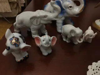 Piccola collezione di 6 elefanti in ceramica