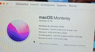 MacBook Air 13 2017 Argento
