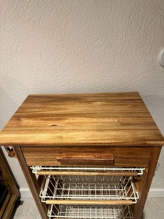 Carrito cocina de Madera y Metal con Ruedas