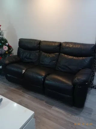 Sofá relax eléctrico 3 plazas piel