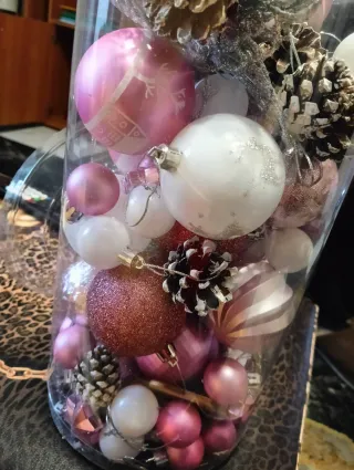 Palle decorative Natale rosa e bianche