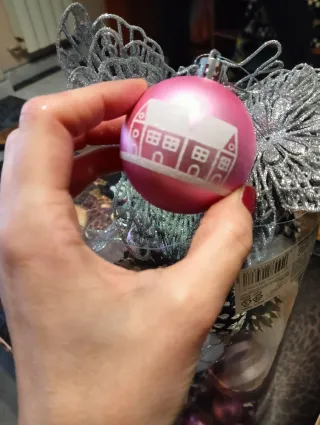 Palle decorative Natale rosa e bianche