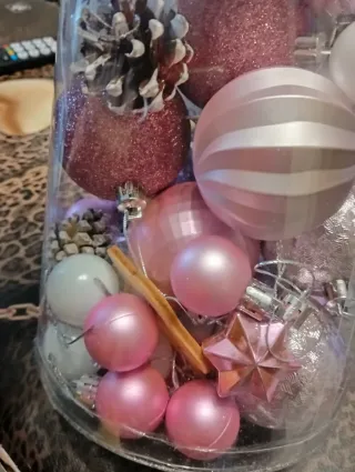 Palle decorative Natale rosa e bianche