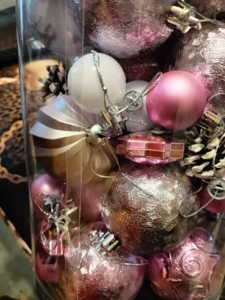 Palle decorative Natale rosa e bianche