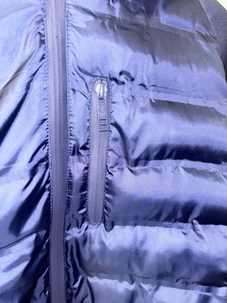 Piumino blu con cappuccio 12 anni
