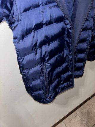 Piumino blu con cappuccio 12 anni