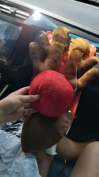 Cuernos Reno Coche con Nariz Roja