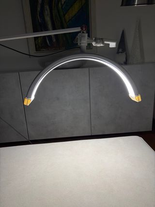 Candeeiro LED Esteticista Branco Dourado