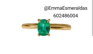 Anillo oro18k con esmeralda 100% colombiana.