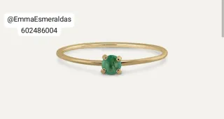 Anillo oro18k con esmeralda 100% colombiana.