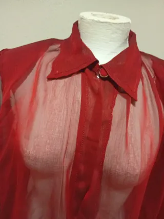 Blusa transparente roja