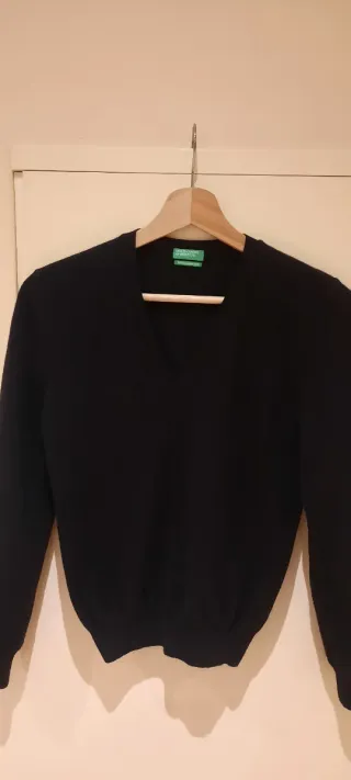 Blusa Preta Benetton Merino Italian Yarn