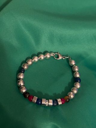 Bracciale uomo multicolor e color argento