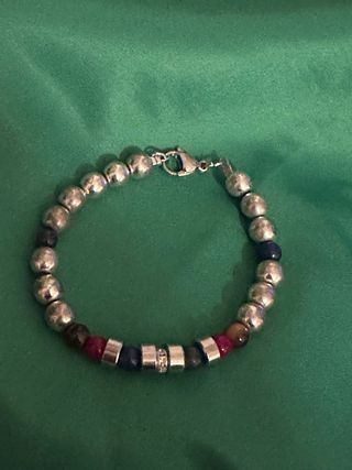 Bracciale uomo multicolor e color argento