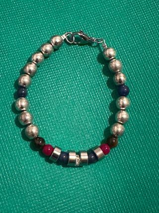 Bracciale uomo multicolor e color argento