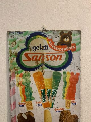 Listino Prezzi Gelati Sanson 30 anni Vintage
