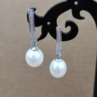 Pendientes oro 750  18k Perla Blanca