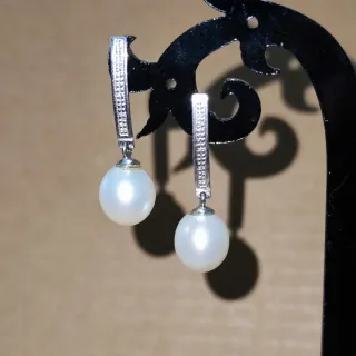 Pendientes oro 750  18k Perla Blanca