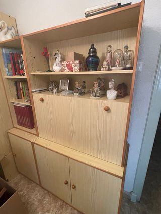 Mueble Estantería Escritorio Madera Beige