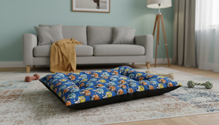 Cama para perro mediano azul 70x48x9 cm