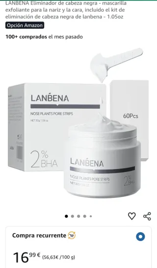 LANBENA Mascarilla Exfoliante Nariz 2% BHA