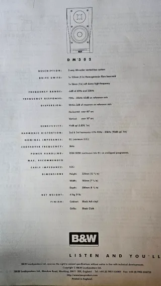 B&W DM302