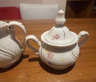 Set Lattiera Zuccheriera Teiera Porcellana