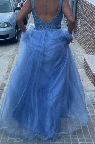 Vestido elegante Rosa Clará Azul Brillo