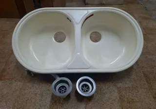 Fregadero doble Fibra Blanca Franke