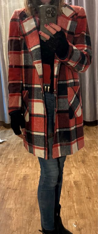 Cappotto a quadri donna