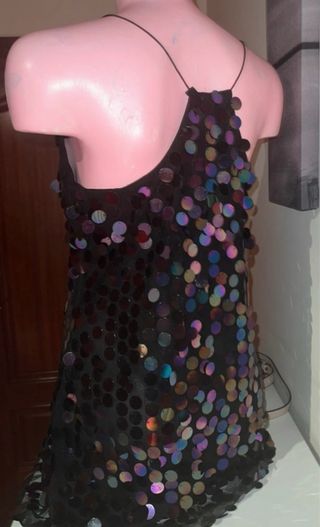 Vestido fiesta lentejuelas negro Divided HM