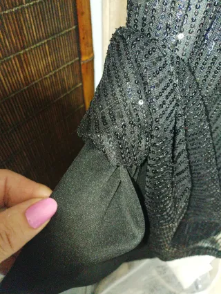 Vestido negro lentejuelas talla XXL