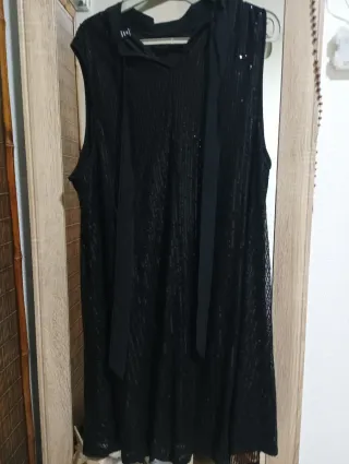 Vestido negro lentejuelas talla XXL