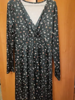 Vestito donna fantasia floreale verde